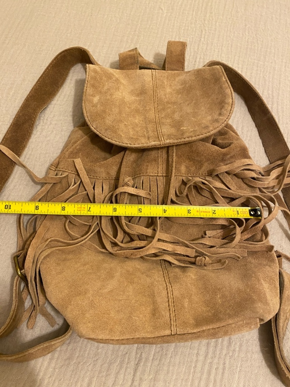 FOREVER 21 Suede Fringe Backpack - Tan - Picture 4 of 9